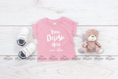 Pink White Bella Canvas 3001B MockUp Product Image 1