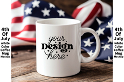 4th of July white 11oz blank coffee mug mockup Product Image 1