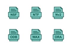 Set Of File Formats Icons Product Image 1