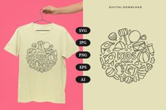 Kids Doodle T-shirt | SVG Product Image 1