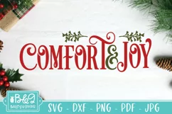 Comfort & Joy SVG | Vintage Christmas Sign SVG Product Image 2