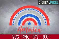 American Rainbow Svg, 4th of July Svg, Patriotic Svg Product Image 1