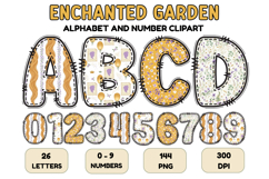 Enchanted Garden Patchwork Alphabet PNG Clipart 300 DPI Product Image 1