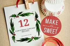 Wreath Watercolor Clip Art Set Holiday Card Embellishment Product Image 2