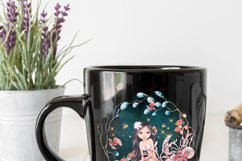 Mermaid Ocean Wreath Sublimation Design, Nautical Clipart Product Image 7