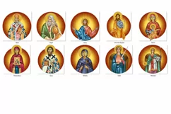 Saints and archangels. Round medallions in Byzantine style Product Image 2