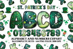 St patrick alphabet png clipart, st patrick letters doodle Product Image 1