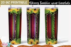 Serape and sunflower 20 oz Skinny Tumbler wrap Product Image 1