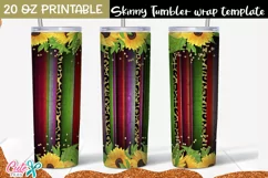 Serape and sunflower 20 oz Skinny Tumbler wrap Product Image 1