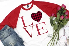 LOVE with Heart - Sign - Shirt - Buffalo Check - SVG PNG JPG Product Image 1