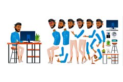 Arab Man Office Worker Vector. Business Animation Creation Product Image 1