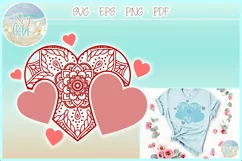 Valentines SVG | Heart Mandala Zentangle SVG Product Image 1