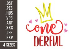 Onederful | Embroidery Design Product Image 1