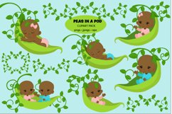 African American Peas in a Pod, nursery, newborn clipart Product Image 1