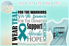 I WEAR TEAL Cervical Cancer SVG DXF EPS PNG PDF Product Image 1