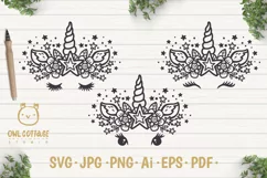 Unicorn Face Svg, Unicorn Cut File, Star Unicorn Product Image 1