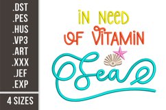 In Need of Vitamin Sea | Embroidery Design Product Image 1