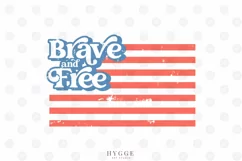 Brave and Free Sublimation design | Patriotic PNG | Flag PNG Product Image 1