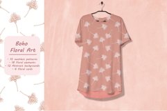 Boho Floral Art - Flowers and Leaves Clipart, Digital Paper Product Image 12