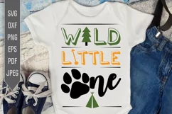 Wild Little One Svg. Baby Camping Bib Svg. Baby Boy Svg Product Image 1