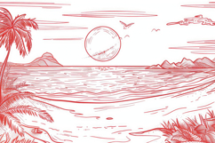 Summer Beach Sketch Background Wallpaper Product Image 1