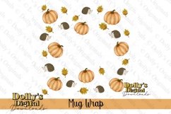 Autumn/Fall Pumpkin Hedgehog Mug Wrap for Sublimation Product Image 3