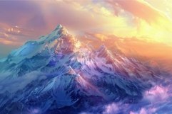 Majestic sunset over snowy mountain peaks Product Image 1
