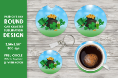 St Patrick’s Day car coaster sublimation. Round coaster 018 Product Image 1