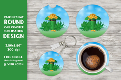 St Patrick’s Day car coaster sublimation. Round coaster 020 Product Image 1