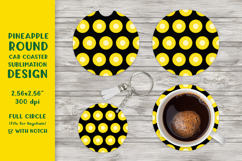 Pineapple car coaster sublimation. Summer round coaster 09 Product Image 1