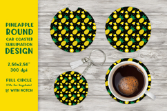 Pineapple car coaster sublimation. Summer round coaster 10 Product Image 1
