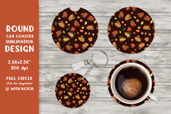Fall car coaster sublimation. Autumn round coaster APCC2806 Product Image 1