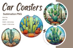 Cactus Succulent Car Coaster Sublimation Printable Template Product Image 1