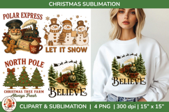 Vintage Christmas Sublimation Bundle,Holiday PNG Designs Product Image 5