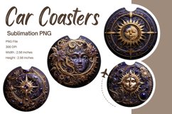 Moon Star Car Coaster Sublimation Template Car Accessories Product Image 1