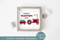 Happy Valentine Tractor SVG, Sublimation, Printable Product Image 1