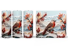 Bird Tumbler Sublimation. Winter Tumbler Wrap Sublimation Product Image 2