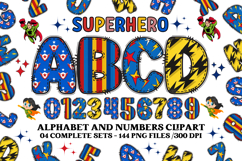 Superhero Alphabet png clipart, superhero letters doodle Product Image 1