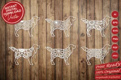 Papercut Dogs Set, Mandala Dogs, Pet, Animal, Floral, Cute Product Image 5