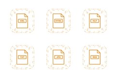 Set Of File Formats Icons Product Image 1
