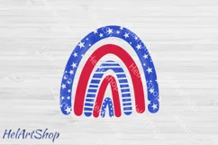 Patriotic Rainbow PNG, Sublimation Png, 4th July PNG Product Image 1