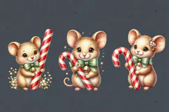 Cozy Christmas. Cute Mouse. PNG sublimation Product Image 2