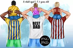 Football soccer clipart father and son daughter Product Image 1
