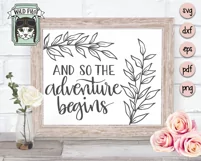And So The Adventure Begins SVG, Wedding Sign SVG Cut File Product Image 4