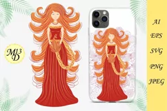 Zodiac sign Leo. Woman in a dress with tail Product Image 1