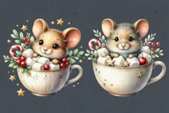 Cozy Christmas. Cute Mouse. PNG sublimation Product Image 2