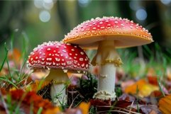 Spotted Amanita muscaria mushroom. Generate Ai Product Image 1