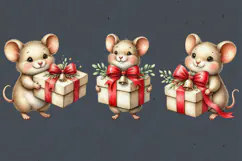 Cozy Christmas. Cute Mouse. PNG sublimation Product Image 2