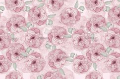 Watercolor peony digital paper. Spring Flower patterns. Product Image 4