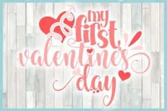 Baby's First Valentine's Day Holiday SVG DXF EPS PNG files Product Image 3